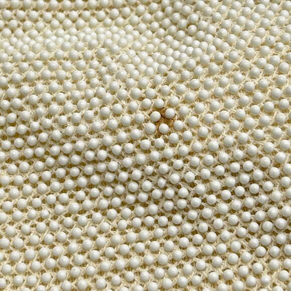 Vintage Lumured 1950s Beaded Clutch | Ivory Corde Purse - Picture 3 of 6